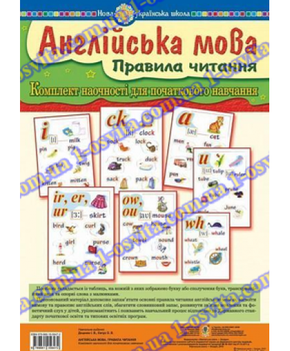 Набір таблиць "Англійська мова. Правила читання"